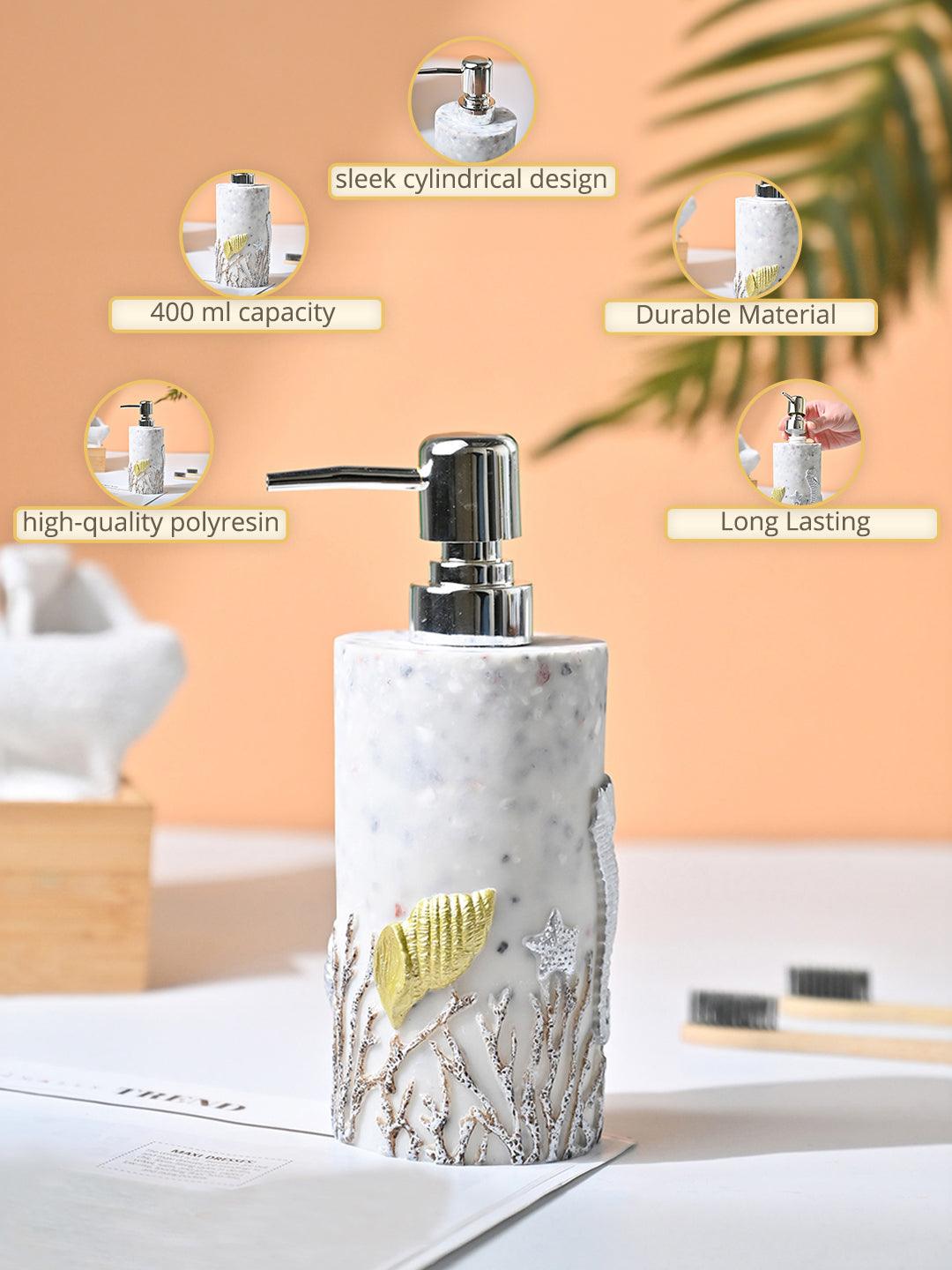 VON CASA Off White Soap Dispenser - 400Ml - MARKET99