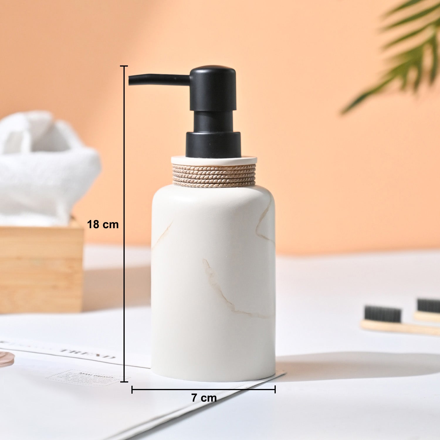 VON CASA Beige Soap Dispenser - 360Ml