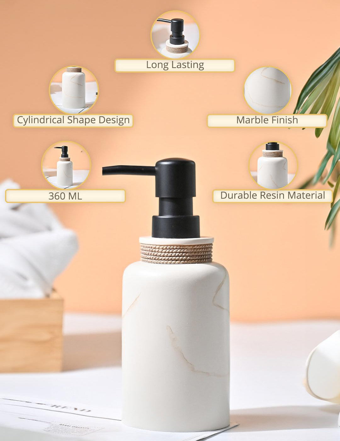 VON CASA Beige Soap Dispenser - 360Ml - MARKET99