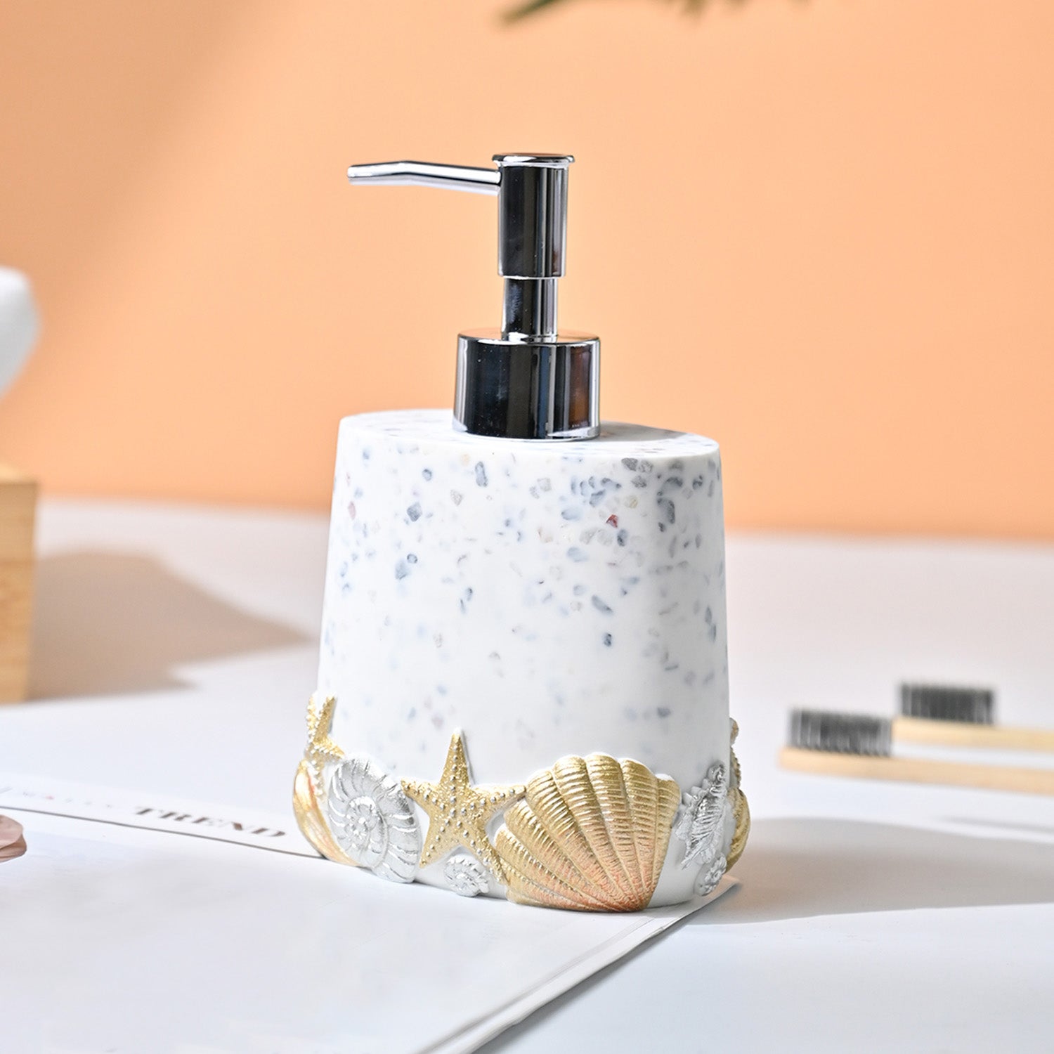 VON CASA Off White Soap Dispenser - 320Ml
