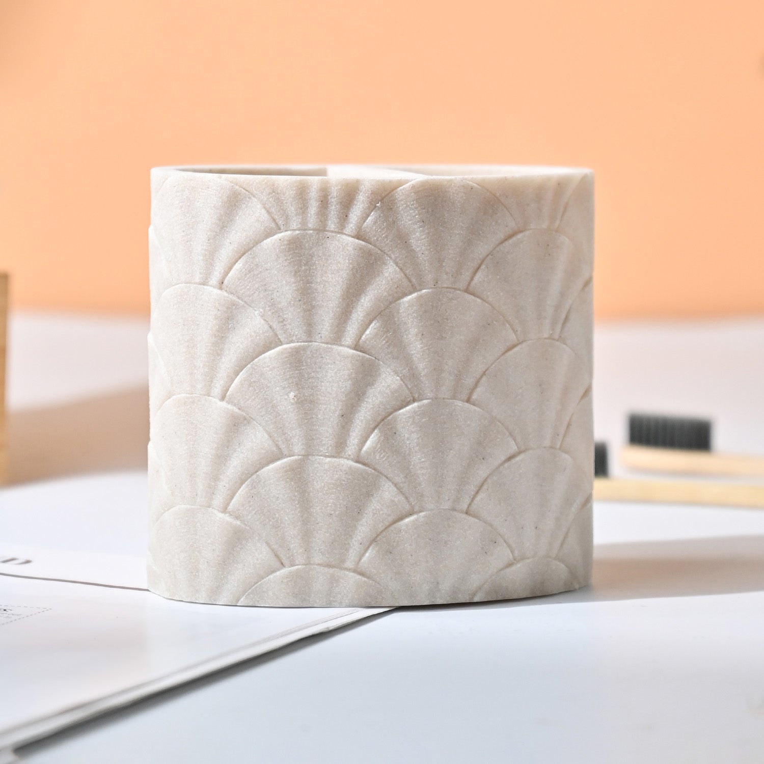 VON CASA Beige Toothbrush Holder - 400Ml