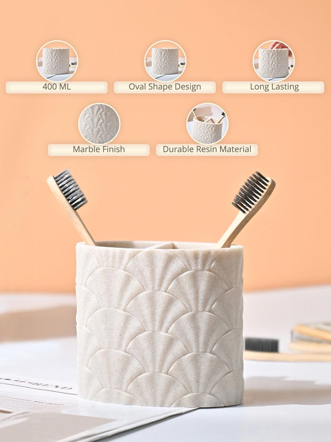 VON CASA Beige Toothbrush Holder - 400Ml - MARKET99