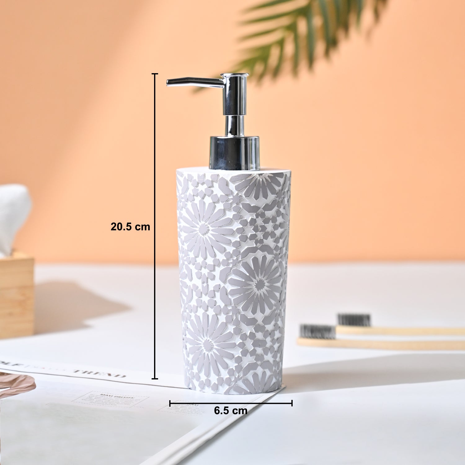 VON CASA White &Grey Soap Dispenser - 330Ml