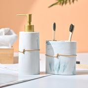 VON CASA White & Green Bathroom - Set Of 2