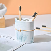VON CASA White & Green Bathroom - Set Of 2