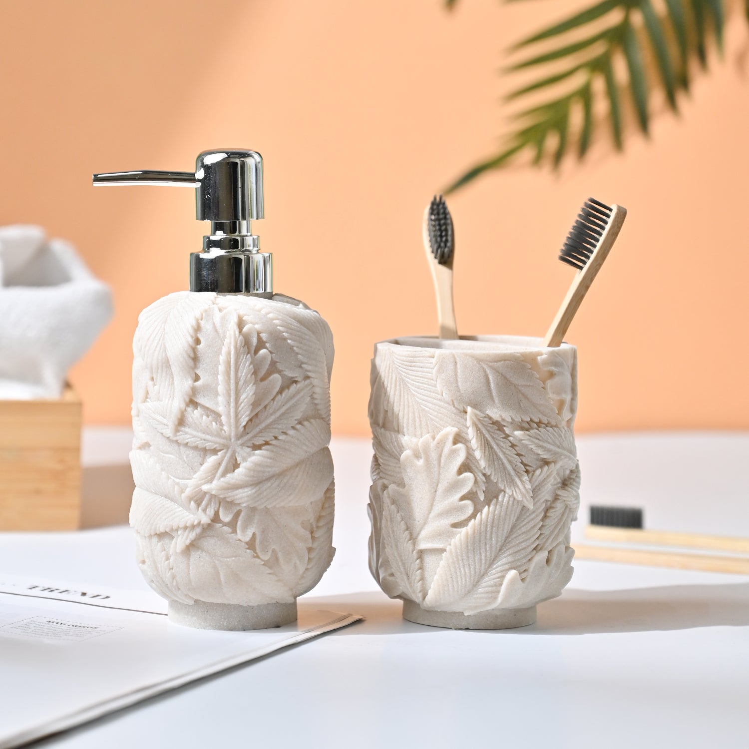 VON CASA Off White Bathroom - Set Of 2