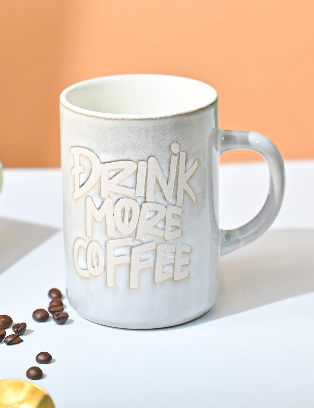 VON CASA Light Blue Mug (Drink More Coffee) - 420Ml - MARKET99