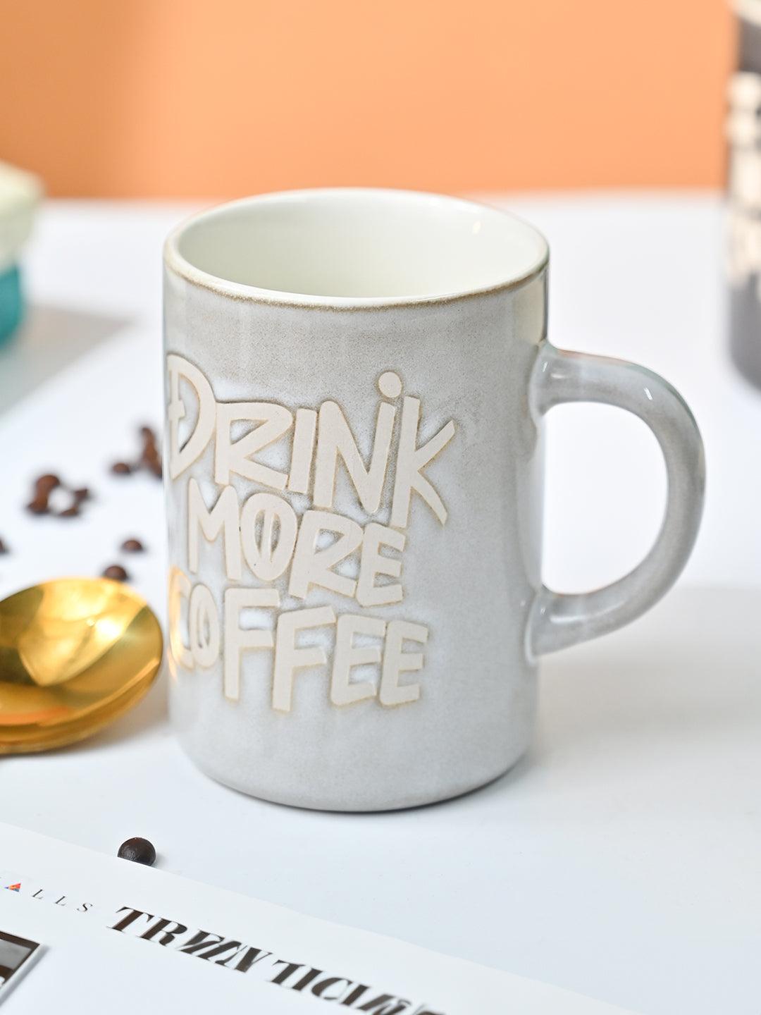 VON CASA Light Blue Mug (Drink More Coffee) - 420Ml - MARKET99