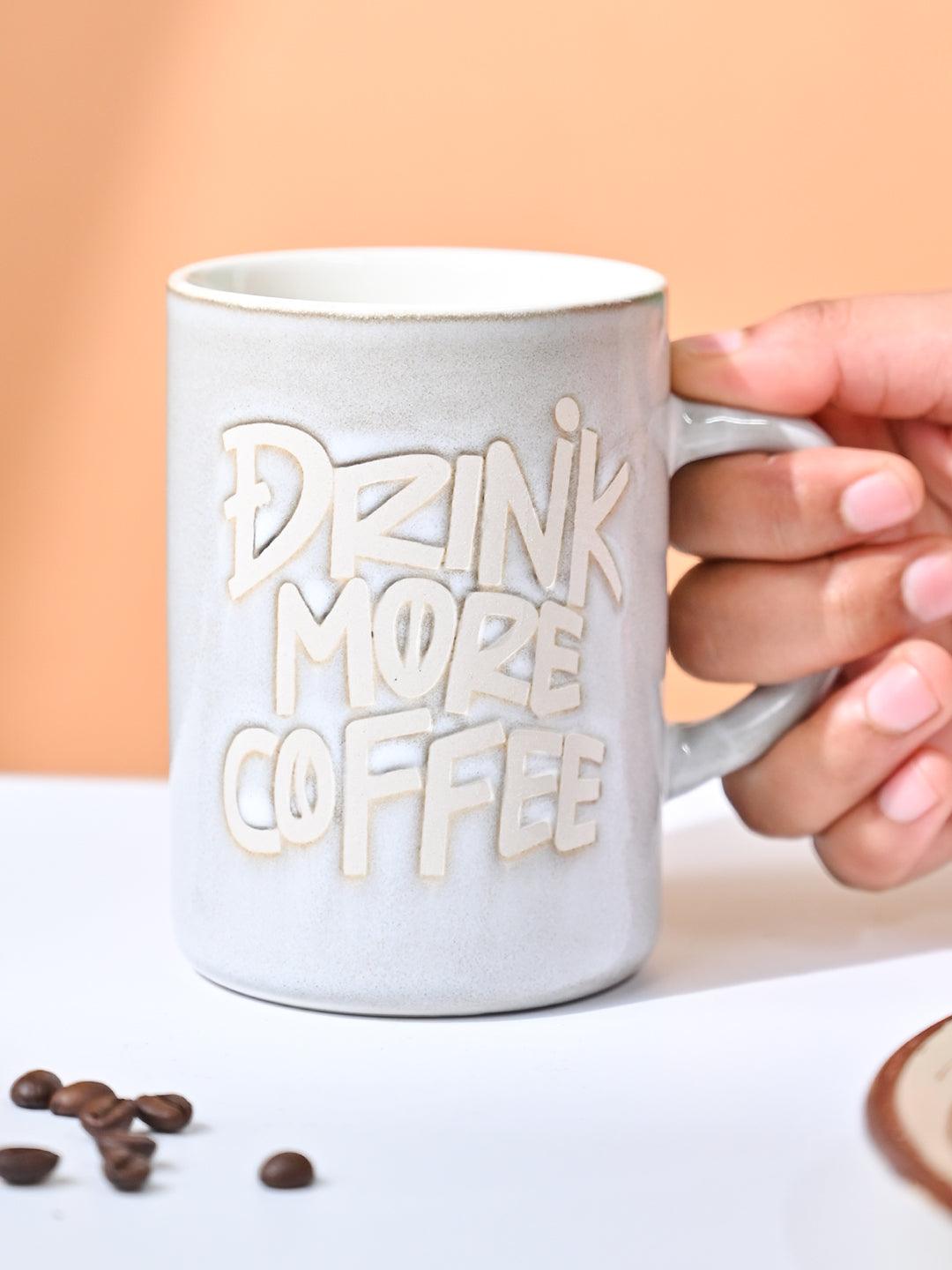 VON CASA Light Blue Mug (Drink More Coffee) - 420Ml - MARKET99