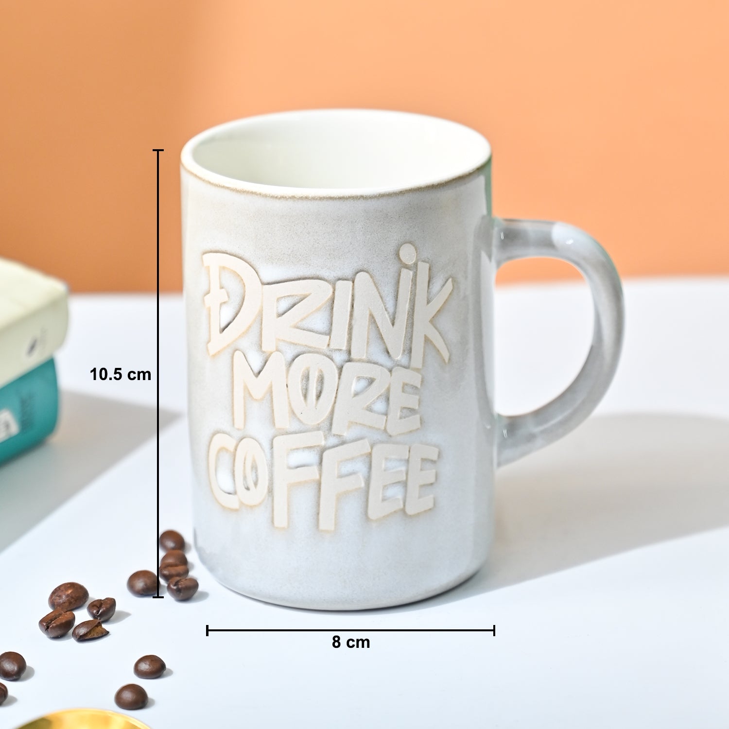 VON CASA Light Blue Mug (Drink More Coffee) - 420Ml