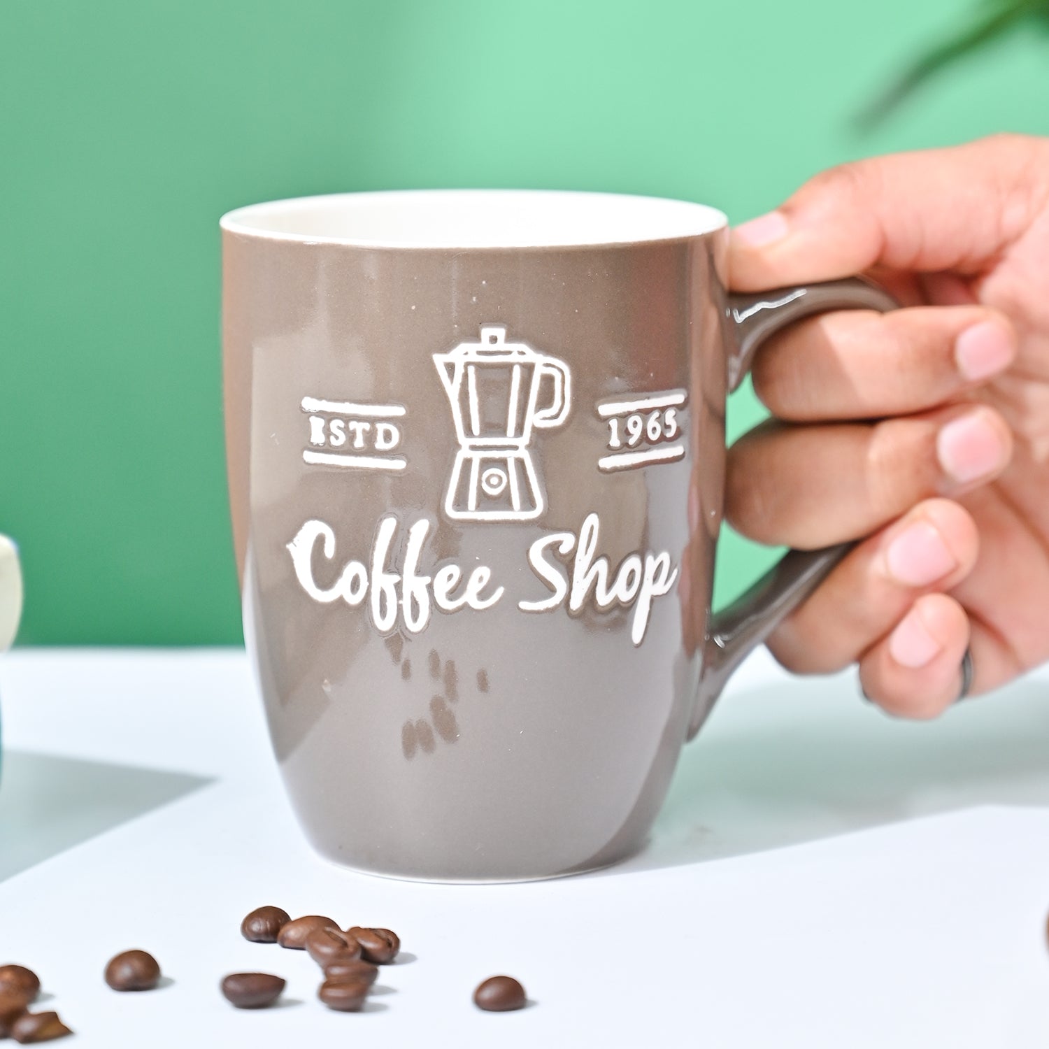 VON CASA Brown Mug (Coffee Shop) - 340Ml