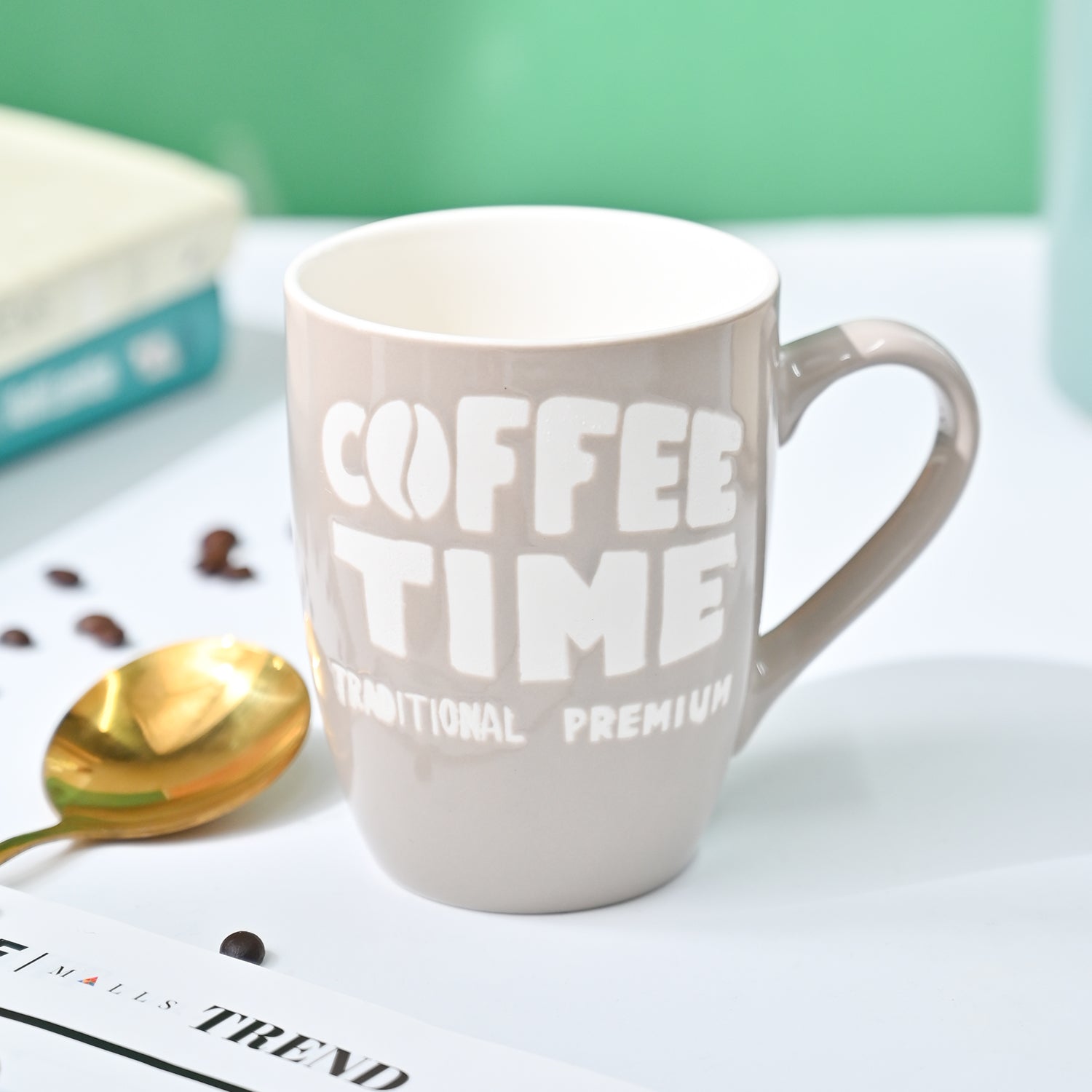 VON CASA Cream Mug (Coffee Time) - 340Ml
