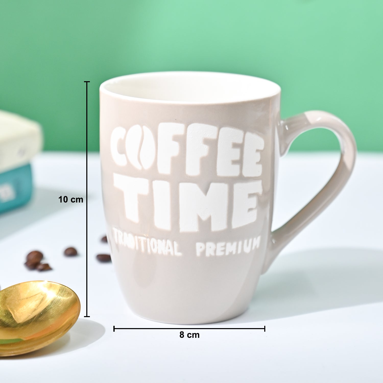 VON CASA Cream Mug (Coffee Time) - 340Ml