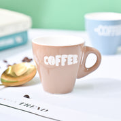 VON CASA Light Brown Coffee Mug - Set Of 2, 90Ml Each