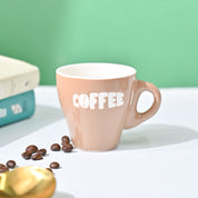 VON CASA Light Brown Coffee Mug - Set Of 2, 90Ml Each