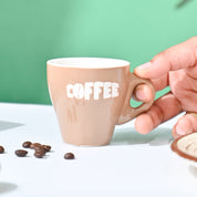 VON CASA Light Brown Coffee Mug - Set Of 2, 90Ml Each