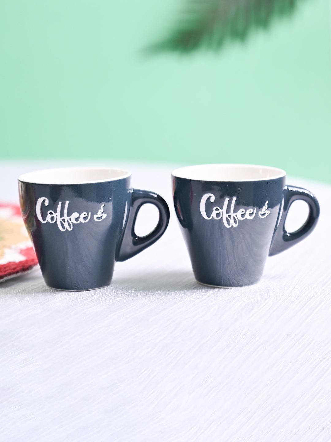 VON CASA Black Coffee Mug - Set Of 2, 90Ml Each - MARKET99