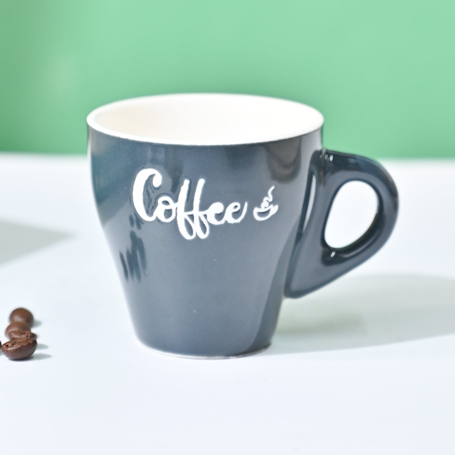 VON CASA Black Coffee Mug - Set Of 2, 90Ml Each