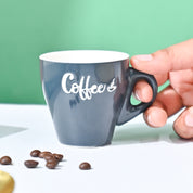 VON CASA Black Coffee Mug - Set Of 2, 90Ml Each