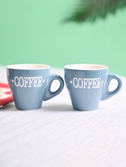 VON CASA Grey Coffee Mug - Set Of 2, 90Ml Each - MARKET99