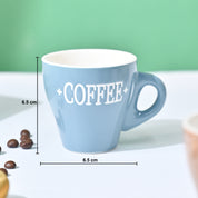 VON CASA Grey Coffee Mug - Set Of 2, 90Ml Each