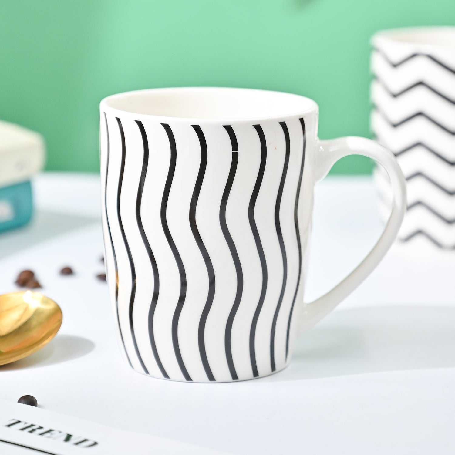 VON CASA Black & White Mug - 380Ml
