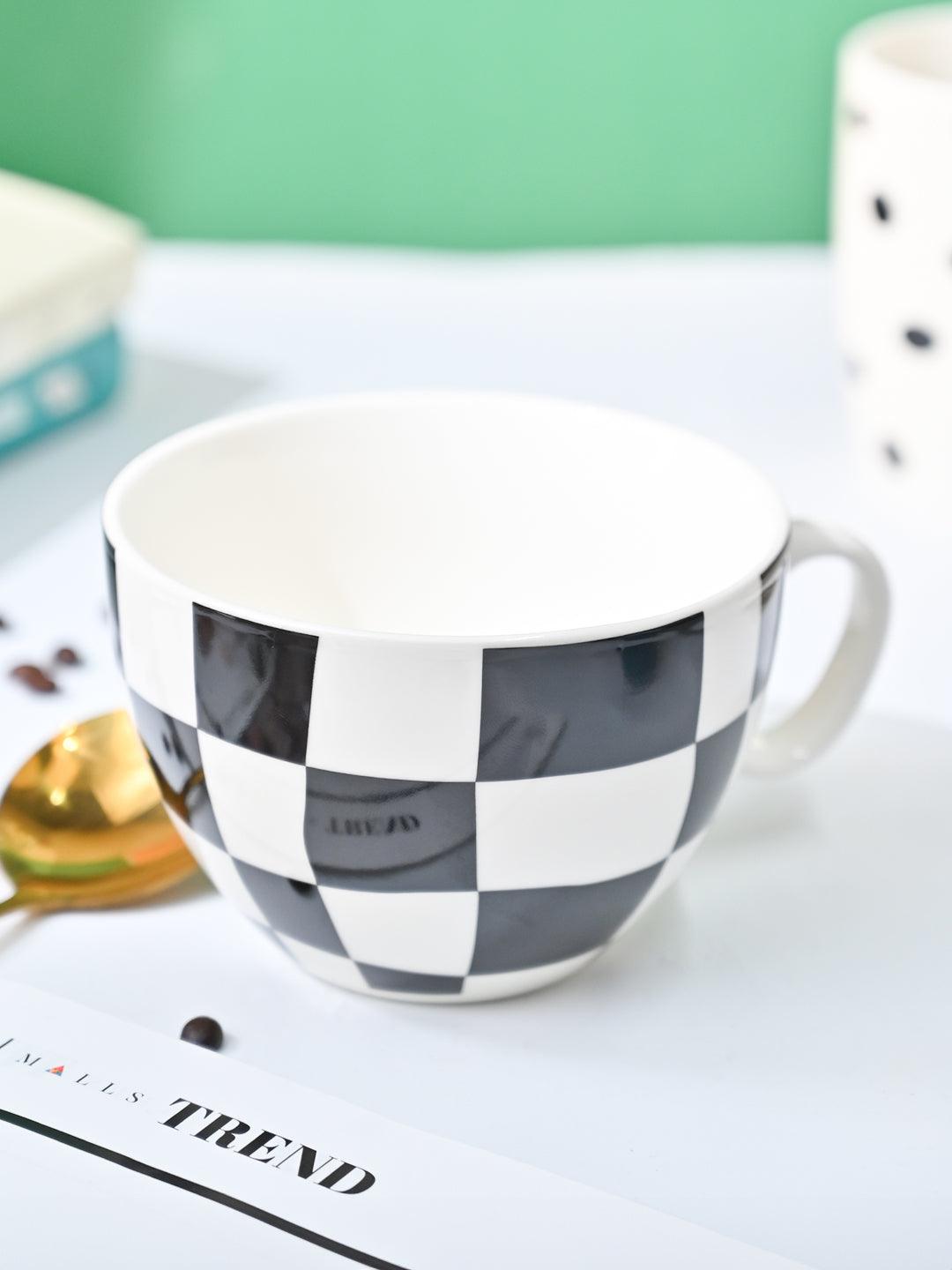 VON CASA Black & White Tea Cup - 420Ml - MARKET99