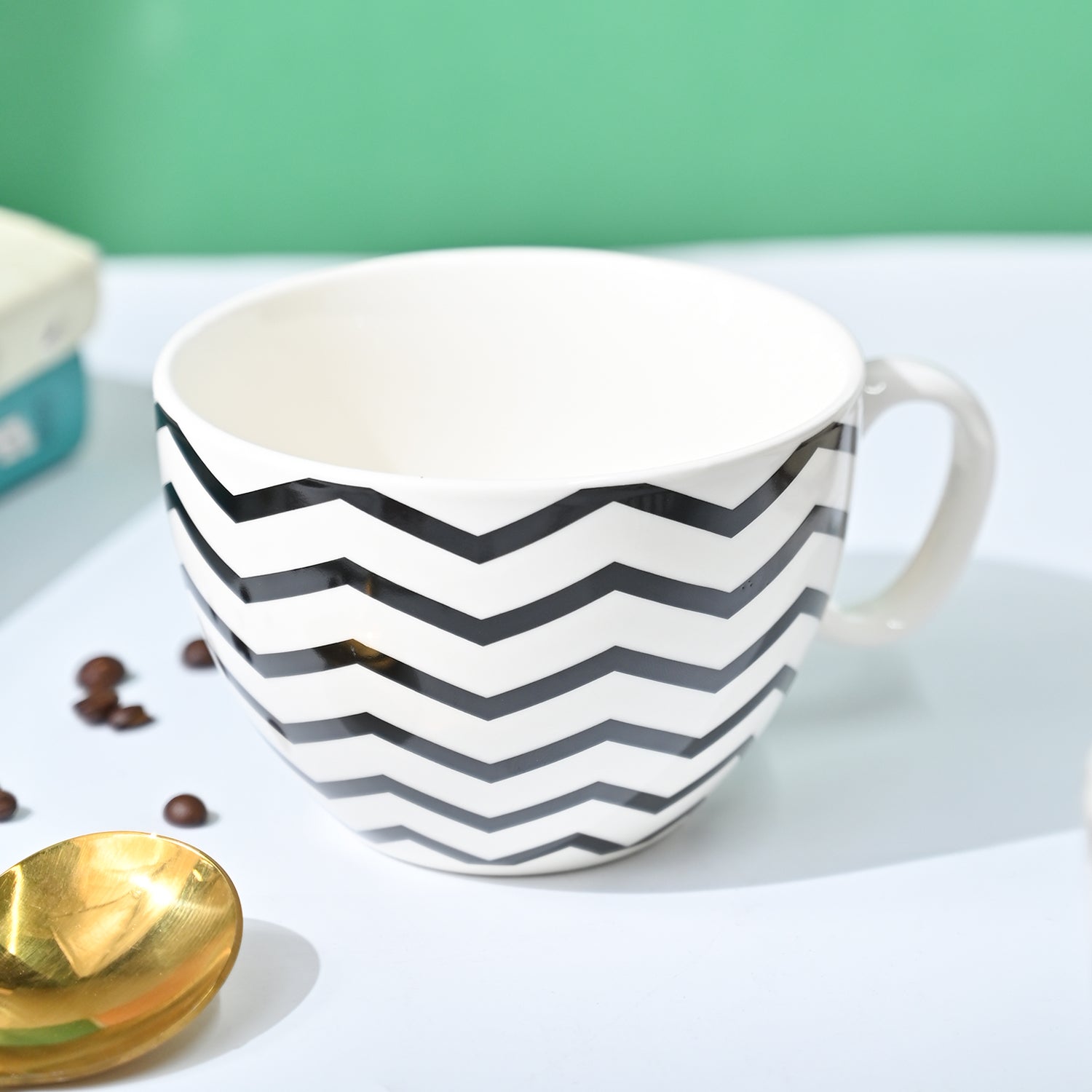 VON CASA Black & White Tea Cup - 420Ml