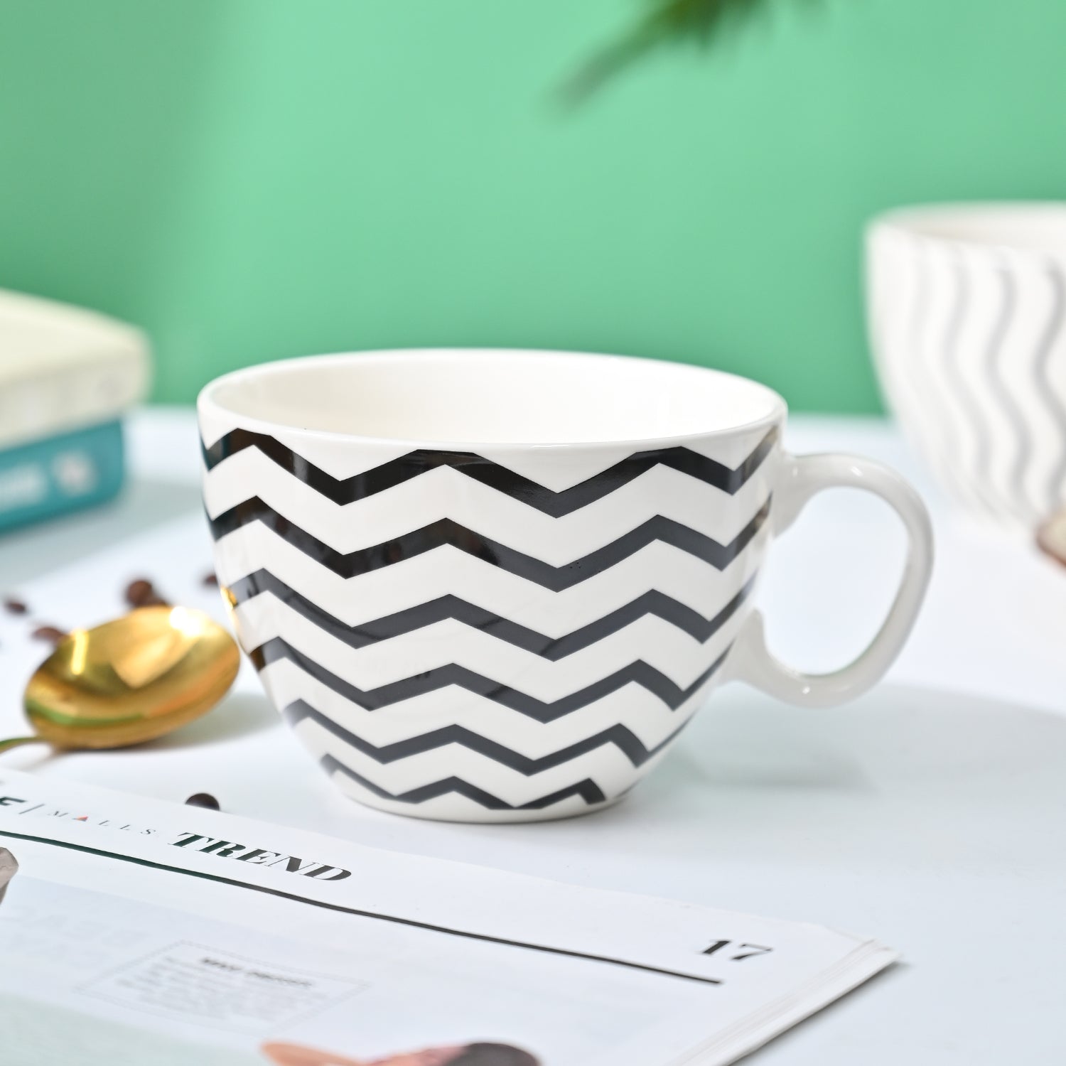 VON CASA Black & White Tea Cup - 420Ml