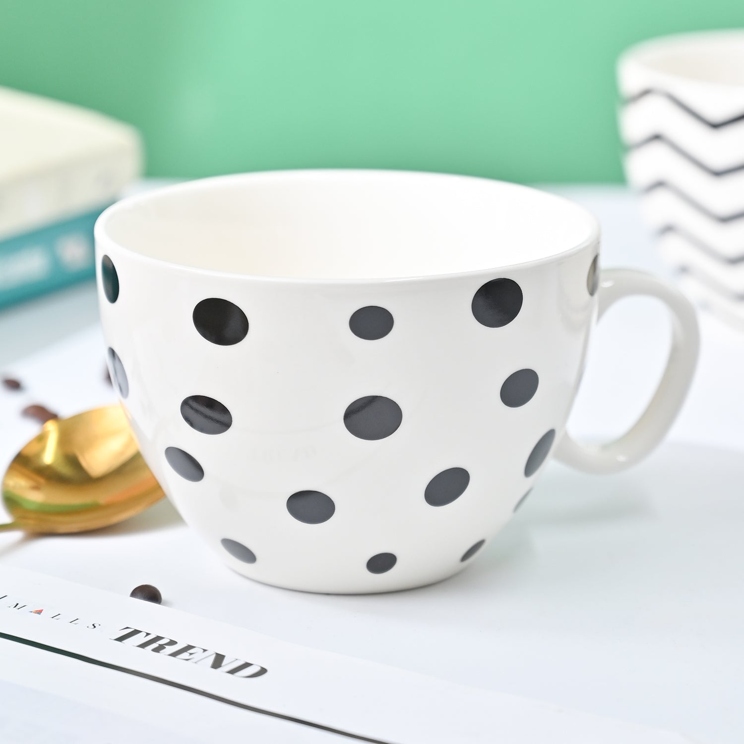VON CASA Black & White Tea Cup - 420Ml