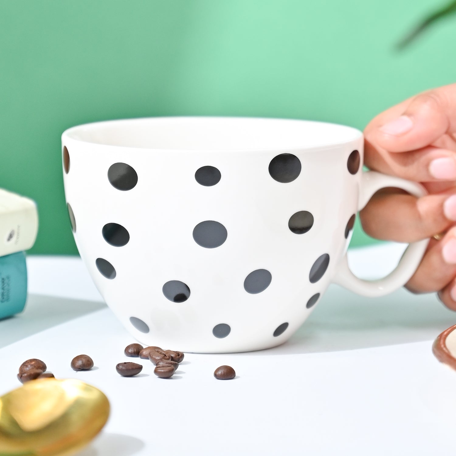 VON CASA Black & White Tea Cup - 420Ml