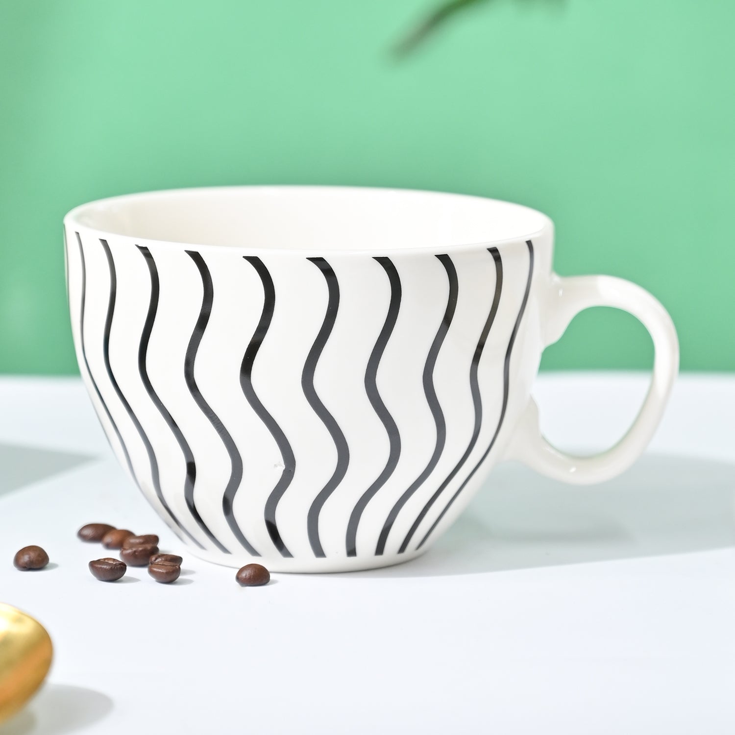 VON CASA Black & White Tea Cup - 420Ml