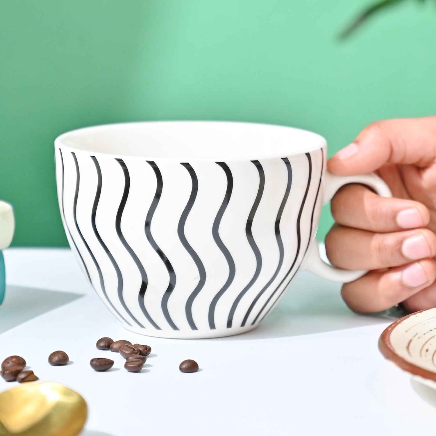 VON CASA Black & White Tea Cup - 420Ml
