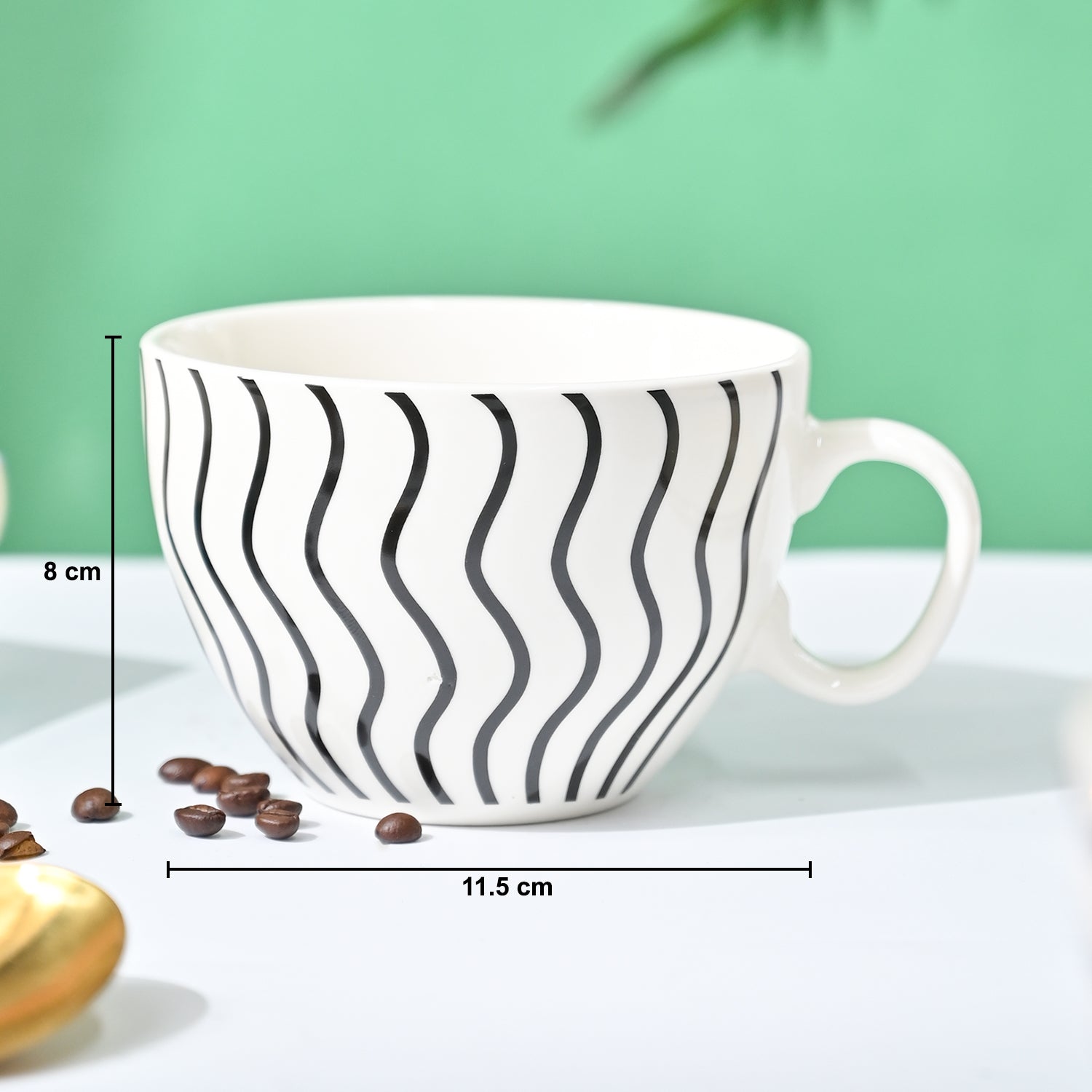 VON CASA Black & White Tea Cup - 420Ml