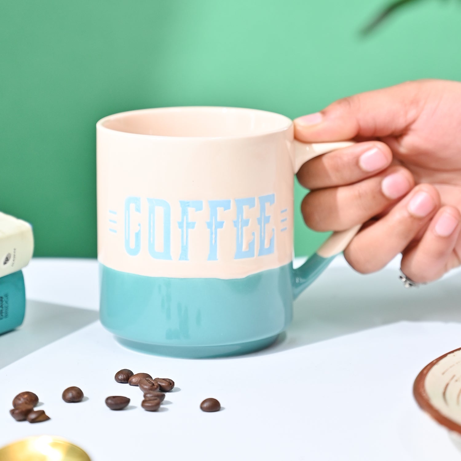 VON CASA Beige Coffee Mug - 350Ml