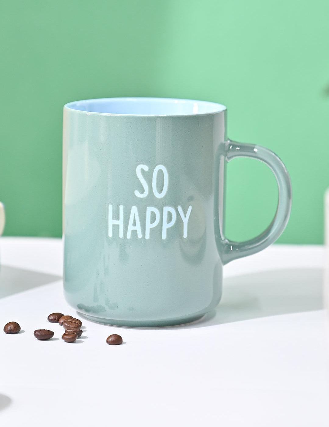 VON CASA Green Mug (So Happy) - 420Ml - MARKET99