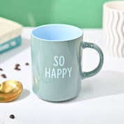 VON CASA Green Mug (So Happy) - 420Ml