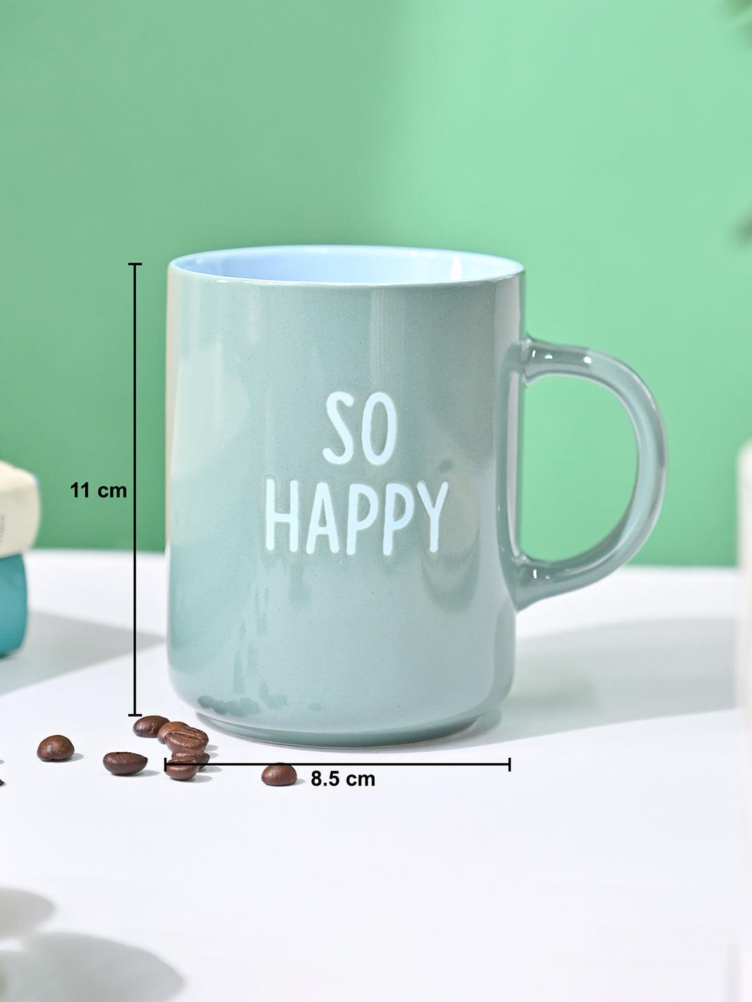 VON CASA Green Mug (So Happy) - 420Ml