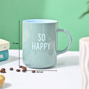 VON CASA Green Mug (So Happy) - 420Ml