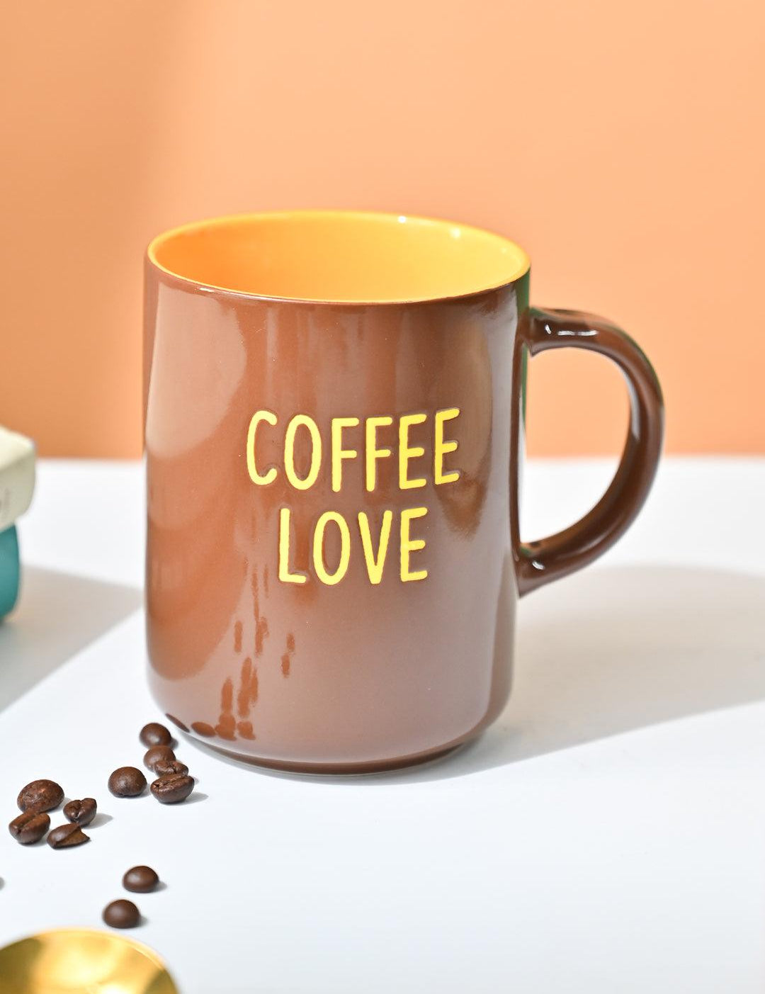 VON CASA Brown Mug (Coffee Love) - 420Ml - MARKET99