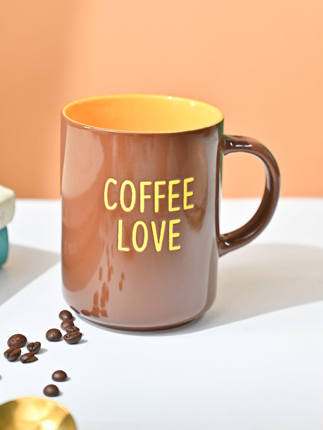 VON CASA Brown Mug (Coffee Love) - 420Ml - MARKET99