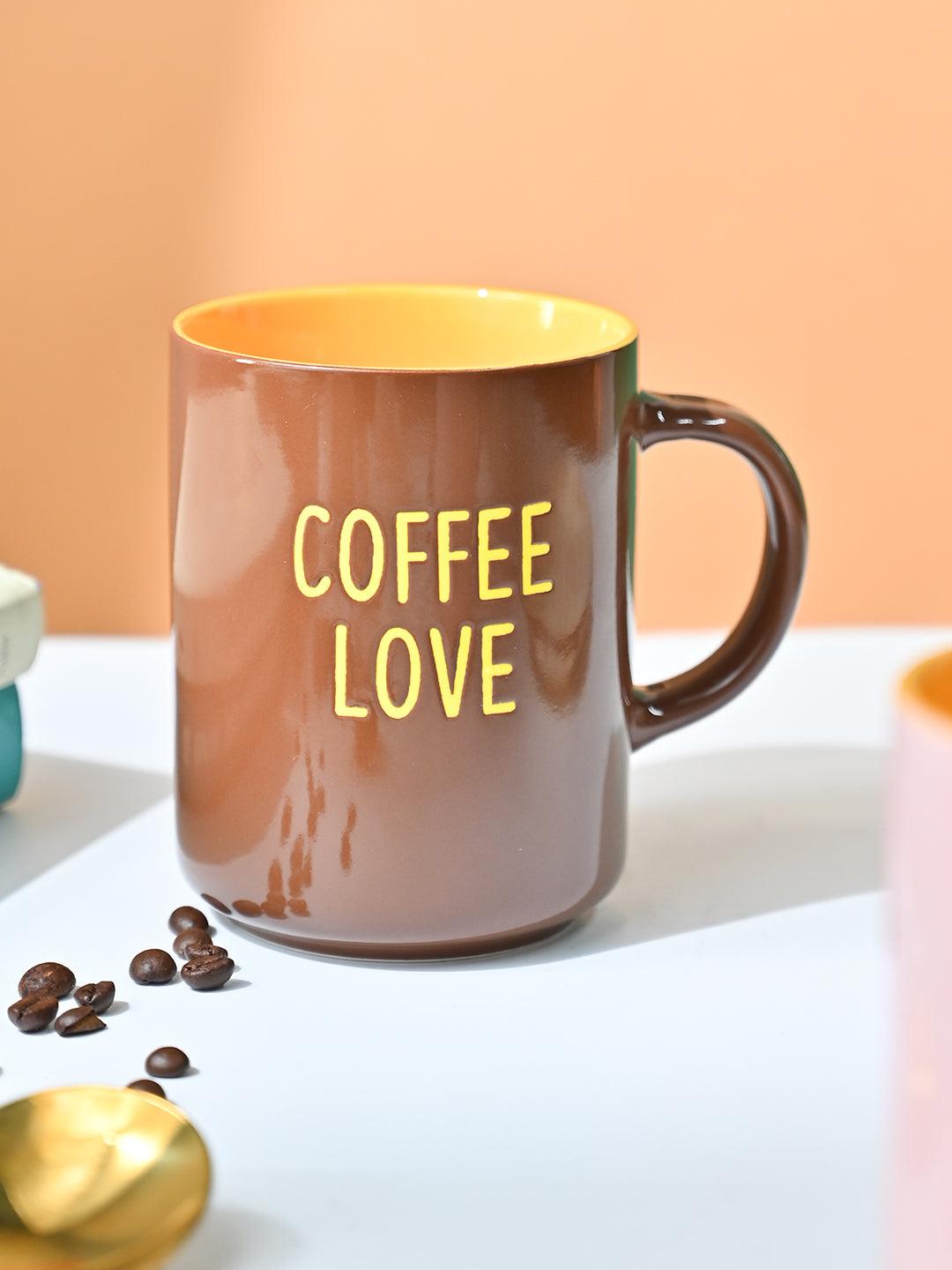 VON CASA Brown Mug (Coffee Love) - 420Ml