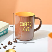 VON CASA Brown Mug (Coffee Love) - 420Ml