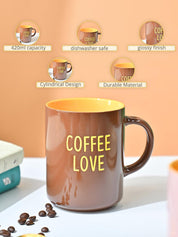 VON CASA Brown Mug (Coffee Love) - 420Ml - MARKET99