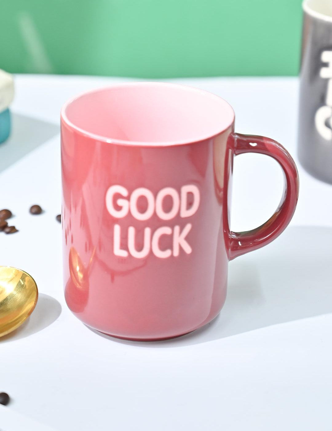 VON CASA Red Mug (Good Luck) - 420Ml - MARKET99