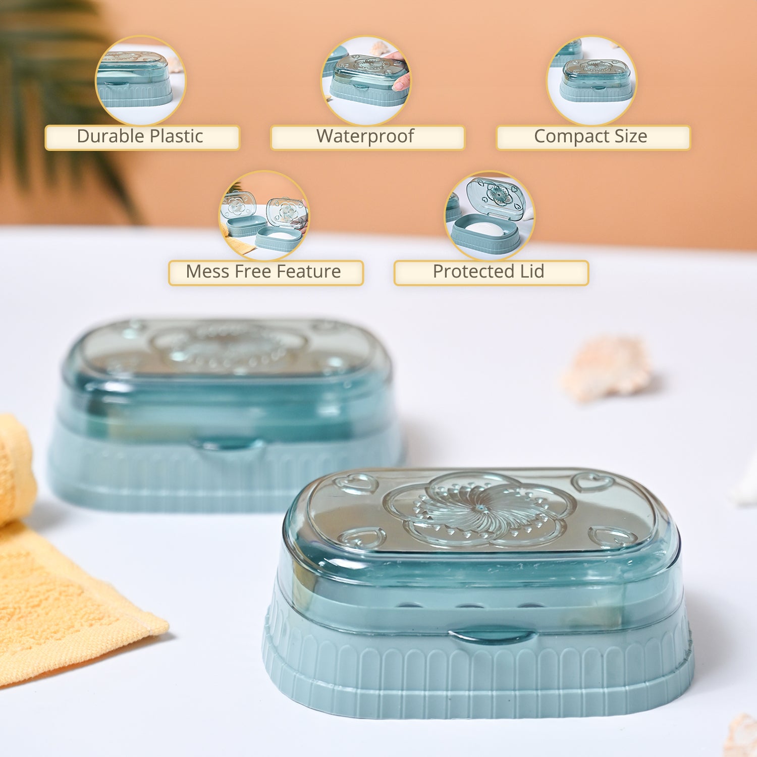 Market99 Plastic Teal Soap Dish Holders