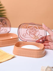 Market99 Plastic Peach & Beige Soap Dish Holders - MARKET99