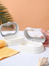 Market99 Plastic Off White Soap Dish - Set Of 2 - MARKET99