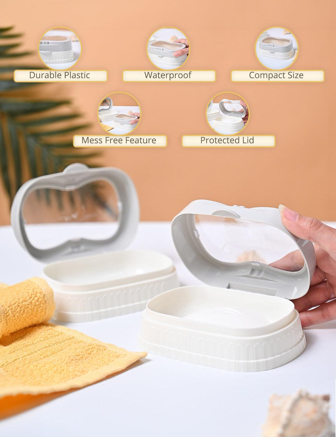 Market99 Plastic Off White Soap Dish - Set Of 2 - MARKET99