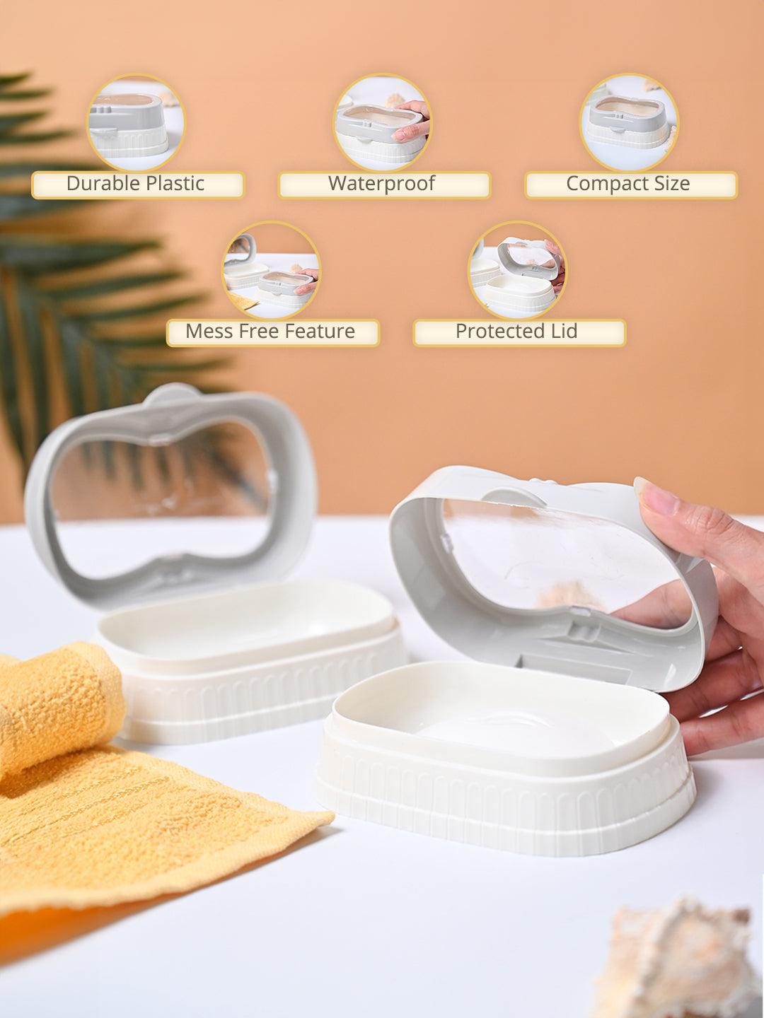 Market99 Plastic Off White Soap Dish - Set Of 2 - MARKET99